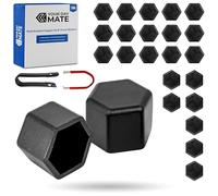 Your Day Mate Juego de Tapones de Rueda, 24 Piezas, para Tornillos y Tuercas hexagonales de 19 mm, Agujero de Rueda de Ø 26 mm mín., Tapones de Rueda de Silicona en Negro, 2 x Herramientas