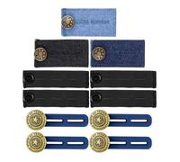 Your Day Mate Juego mixto de extensión de cintura para pantalón, paquete de 11, 3 versiones con banda de algodón, banda de elastano y banda de silicona, para hombre y mujer, para vaqueros, pantalones