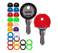 Your Day Mate Llaveros de identificación para cabezas de llaves, 24 piezas, 8 colores, dos formas, para cabezas de llaves redondas y cuadradas de hasta 25 mm de ancho, tapas de llaves para enganchar