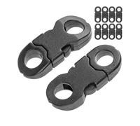 Your Day Mate Mini mosquetón, 12 piezas, para cuerdas de hasta Ø 6 mm, en negro, de plástico, hebilla para paracord, casco de bicicleta, mochila, cinta elástica, hebilla, correa de cinturón