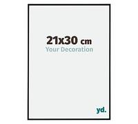 Your Decoration - Marco de fotos 21x30 cm - Negro Mate - Marco de fotos de plástico con cristal de plástico antirreflejo - Marco 21x30 cm - Evry