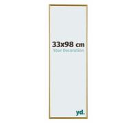 Your Decoration - Marco de fotos 33x98 cm - Dorado - Marco de fotos de plástico con cristal de plástico antirreflejo - Marco 33x98 cm - Evry