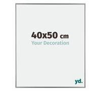 Your Decoration - Marco de fotos 40x50 cm - Plateado Brillante - Marco de fotos de plástico con cristal de plástico antirreflejo - Marco 40x50 cm - Evry