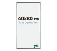 Your Decoration - Marco de fotos 40x80 cm - Negro Brillante - Marco de fotos de plástico con cristal de plástico antirreflejo - Marco 40x80 cm - Evry
