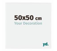 Your Decoration - Marco de fotos 50x50 cm - Blanco Brillante - Marco de fotos de plástico con cristal de plástico antirreflejo - Marco 50x50 cm - Evry