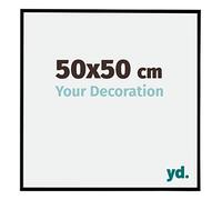 Your Decoration - Marco de fotos 50x50 cm - Negro Mate - Marco de fotos de plástico con cristal de plástico antirreflejo - Marco 50x50 cm - Evry