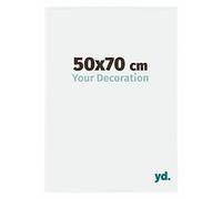 Your Decoration - Marco de fotos 50x70 cm - Blanco Brillante - Marco de fotos de plástico con cristal de plástico antirreflejo - Marco 50x70 cm - Evry