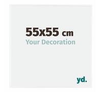 Your Decoration - Marco de fotos 55x55 cm - Blanco Brillante - Marco de fotos de plástico con cristal de plástico antirreflejo - Marco 55x55 cm - Evry