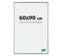 Your Decoration - Marco de fotos 60x90 cm - Plateado Brillante - Marco de fotos de plástico con cristal de plástico antirreflejo - Marco 60x90 cm - Evry