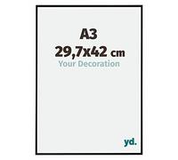 Your Decoration - Marco de fotos A3 29.7x42 cm - Negro Mate - Marco de fotos de plástico con cristal de plástico antirreflejo - Marco A3 29.7x42 cm - Evry