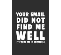 Your Email Did Not Find Me Well It Found Me in Shambles 6x9 Funny Cover Blank Lined Journal: A Sarcastic Notebook to Record Inbox Trauma & Professional Coping