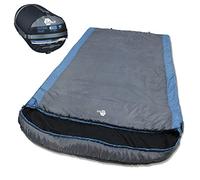 your GEAR Ostria Duo - Saco de dormir doble (3 °C, 2 personas, 230 x 160 cm), color azul y gris