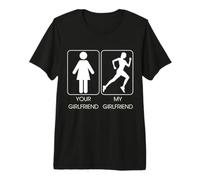 Your Girlfriend vs. My Girlfriend Funny Running Design Camiseta Premium