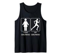 Your Girlfriend vs. My Girlfriend Funny Running Design Camiseta sin Mangas