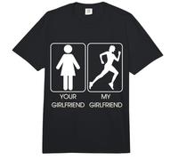 Your Girlfriend vs. My Girlfriend Funny Running Design Comfort Colors Adult Heavyweight T-Shirt