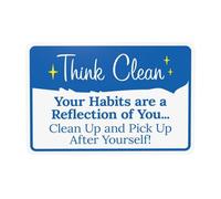 Your Habits Are A Reflection Of You Clean Up And Pick Up After Yourself Señal de advertencia, letreros de metal de seguridad para puerta para el hogar, negocios, exteriores, interiores, pared