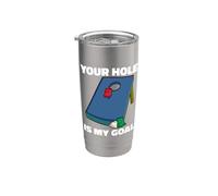 Your hole Is My Goal Cornhole Bags Corn hole Board Cornhole Vaso térmico de acero inoxidable de doble pared