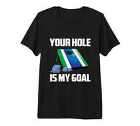 Your Hole Is My Goal Funny Cool Cornhole Game Graphic Design Camiseta Premium