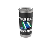 Your Hole Is My Goal Funny Cool Cornhole Game Graphic Design Vaso térmico de acero inoxidable de doble pared