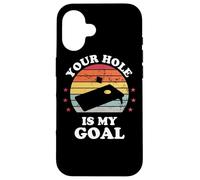 Your Hole Is My Goal Funny Cornhole Player Corn Star Carcasa para iPhone 16