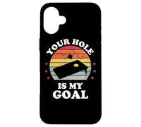 Your Hole Is My Goal Funny Cornhole Player Corn Star Carcasa para iPhone 16 Plus