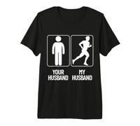 Your Husband vs. My Hubby - Funny Marathon Running Design Camiseta Premium