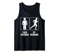 Your Husband vs. My Hubby - Funny Marathon Running Design Camiseta sin Mangas