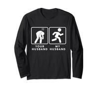 Your Husband vs. My Hubby - Funny Marathon Running Design Manga Larga