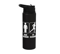 Your Husband vs. My Hubby - Funny Marathon Running Design Stainless Steel Insulated Water Bottle