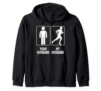 Your Husband vs. My Hubby - Funny Marathon Running Design Sudadera con Capucha