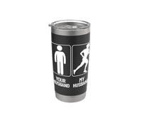 Your Husband vs. My Hubby - Funny Marathon Running Design Vaso térmico de acero inoxidable de doble pared