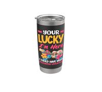 Your Lucky Im Here Playing Ukelele Funny Hawaiian Músico Vaso térmico de acero inoxidable de doble pared