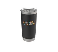 Your Mom Is My Cardio Meme Divertido Entrenamiento Humor Ejercicio Gimnasio Vaso térmico de acero inoxidable de doble pared