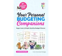 Your Personal Budgeting Companions: Cute and Simple Monthly Budget Planner with Goal tracker, Expense, debt & income tracker with Cute Animals & Progress Stickers_5.8in x 8.3in (A5)