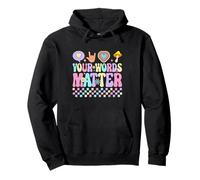 Your Words Matter, Retro, Amable, Inspirador, Floral Sudadera con Capucha