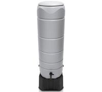 YourCasa CircleTower - Barril de lluvia (110 L, con pie, tapa y grifo, plástico a prueba de heladas, depósito de agua de lluvia, para jardín, colector de lluvia, color gris)