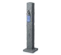 YourCasa Columna de agua para jardín con aspecto de granito | Fuente con grifo de conexión | 98 cm Fuente de pie resistente a la intemperie UV-estable resistente a las heladas (Antracita)