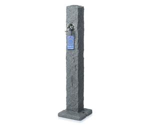 YourCasa Columna de agua para jardín con aspecto de granito | Fuente con grifo de conexión | 98 cm Fuente de pie resistente a la intemperie UV-estable resistente a las heladas (Antracita)