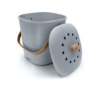 YourCasa Cubo Basura pequeño 4L - Cubo Basura organica con Filtro de carbón Activado - Cubo organico Cocina con Tapa - compostador Cocina - Cubo Basura organica pequeño Basura organica Cocina (Gris)