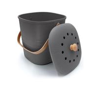 YourCasa Cubo Basura pequeño 4L - Cubo Basura organica con Filtro de carbón Activado - Cubo organico Cocina con Tapa compostador Cocina Cubo Basura organica pequeño Basura organica Cocina (Antracita)