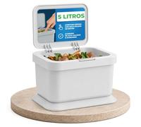 YourCasa cubo de basura orgánica para cocina, 5 L, tapa con mecanismo de botón, compostador para residuos orgánicos cotidianos, a prueba de olores