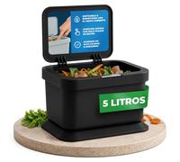 YourCasa cubo de basura orgánica para cocina, 5 L, tapa con mecanismo de botón, compostador para residuos orgánicos cotidianos, a prueba de olores