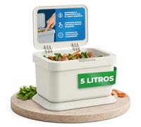 YourCasa Cubo de basura orgánica para cocina, 5 L, tapa con mecanismo de botón, cubo de compost para residuos orgánicos cotidianos, a prueba de olores, cubo de basura orgánico, compostador de cocina