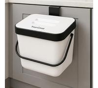 YourCasa Cubo de basura orgánica para cocina, 7 L, colgante, apto para lavavajillas, resistente a olores, color blanco