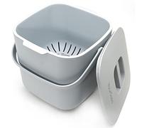 YourCasa Cubo de Basura Orgánica Pequeño 4L con Tapa Hermética y Colador Extraíble - Compostador de Cocina Antiolores, BPA Free, Apto Lavavajillas