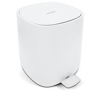 YourCasa Cubo de basura para baño [5L] - Diseño elegante - Cubo de baño pequeño - Cubo de basura con tapa y cierre suave - Cubo interior extraíble (blanco)