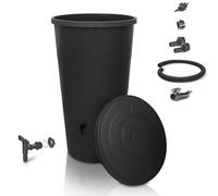 YourCasa Deposito Agua de 160litros [Incluido el colector de Lluvia] Barril de Lluvia con conexión de Tubo de Bajada Set - bidon Agua de Lluvia con Grifo - depósito de Agua (Antracita)…