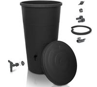 YourCasa Deposito Agua de 200 litros [Incluido el colector de Lluvia] Barril de Lluvia con conexión de Tubo de Bajada Set - bidon Agua de Lluvia con Grifo - depósito de Agua (Antracita)…