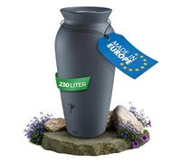 YourCasa DropCatcher - Recuperador de agua de lluvia (120 a 230 L, con cesta filtrante y grifo, plástico, resistente a las heladas, para jardín, antracita, 230 litros