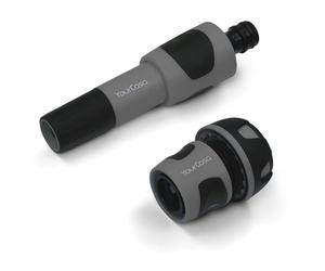 YourCasa Pulverizador de jardín con adaptador de manguera de 3/4 pulgadas, jeringa premium para manguera de jardín, boquilla con accesorio para el jardín, alcachofa de mano, pulverizador de limpieza